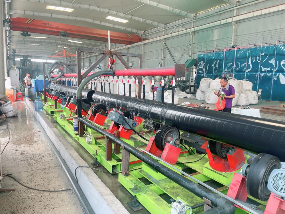 3PE防腐鋼管噴淋降溫生產(chǎn)線 3PE防腐鋼管噴淋降溫生產(chǎn)線